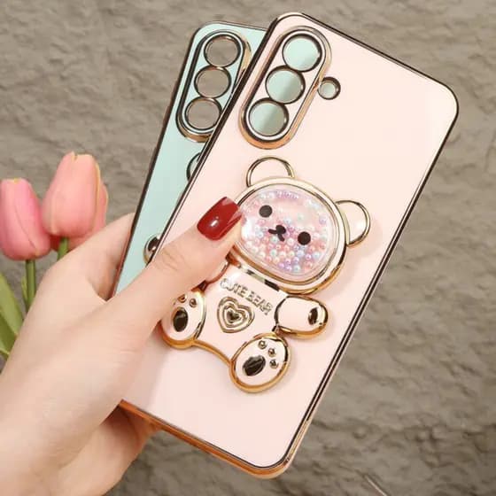 Capa Capinha Suporte Urso Galaxy S20,S21,S23,S24FE,M04,M14,M34,M54,M15,M35,M55,A06,A16,A26,A36,A56