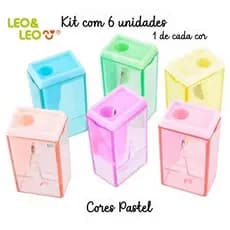 Apontador Com Depósito, Kit Apontador Cor Pastel Com Depósito - Leo&Leo