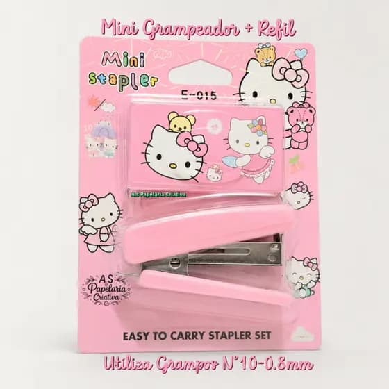 Mini Grampeador Com Refil Capybara, Grampeador HelloKitty, Grampeador Chaveiro