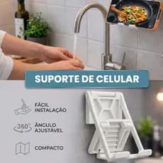 Suporte de Parede para Celular Ajustável Dobrável Universal com Fita 3M Alta Fixação