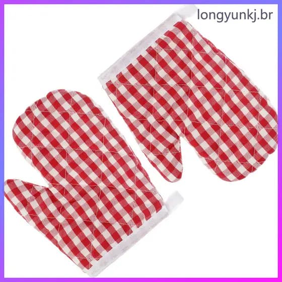 🍳 2Peças Luvas Para Forno Infantil Vermelho Ideais Para Assar Com Proteção Térmica
