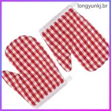 🍳 2Peças Luvas Para Forno Infantil Vermelho Ideais Para Assar Com Proteção Térmica