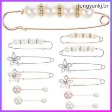 📎 12Peças Alfinetes Decorativos Para Roupas Em Cores Sortidas