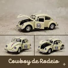 Miniatura Fusquinha Carrinho de Ferro Fusca Fricção Abre Portas e Porta Malas