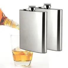 Cantil de Bolso 230 ml Porta Bebida em Aço Inox Whiskeira Rum Vodka