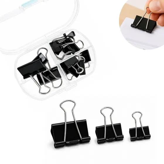 Kit 13 / 26 / 36 Clips Borboleta Prendedor De Papel Binder Organizador