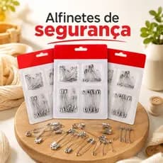 Kit Alfinete De Segurança Em 4 Tamanhos Costura Fralda Pregadeiras de Metal