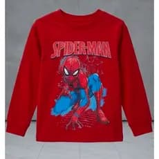 Camiseta Infantil Manga Curta Manga Longa 100% Algodão - Homem Aranha
