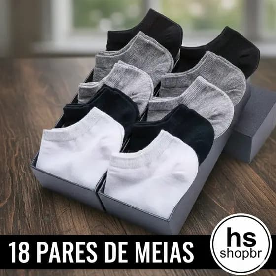 Kit 18 Pares de Meias Cano Curto Algodão Masculino soquete Promoção de meias