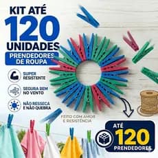 kit até 120 unidades Prendedor de plástico com mola de aço resistente  Pregador para roupa