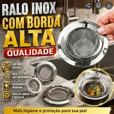 Ralo Inox com Borda Alta Qualidade Anti Entupimento para Pia Cozinha