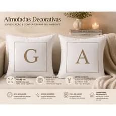 Kit 2 Capas Almofadas Suede Decorativas Personalizada Com Ziper