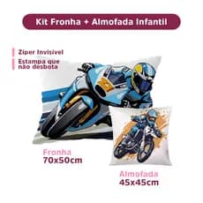 Kit Capa Almofada e Fronha Meninas Meninos Infantil