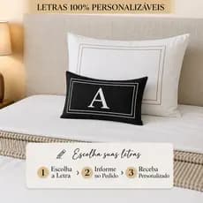 Baguete Almofada PRETO Suede Avulsa Decorativa Personalizada Com Ziper