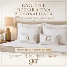 Par Baguetes Almofadas Suede Decorativas Personalizada Com Ziper