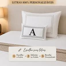Baguete Almofada Preto com Branco Suede Avulsa Decorativa Personalizada Com Ziper