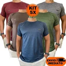 Kit 5 Camisetas Masculina Dry Fit Fitness Blusa Malha Fria Academia Treino