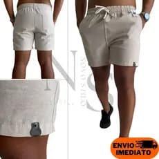 Short Masculino Mauricinho Fio Tinto Linho Casual Bermuda Moda Praia
