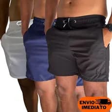 Kit 3 Shorts Mauricinhos Premium Moda Praia Tactel com Elastano