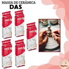Massa Ceramica Fria DAS 250g Até 5 Unidades Biscuit Massa De Modelar