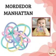 Bolinha Mordedor Em Silicone Macio Manhattan Brinquedo Para Bebês Sensorial Coordenação Motora