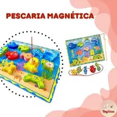 Pescaria Magnética Divertida Mundo Marinho Brinquedo Pedagogico Alinhavo Em MDF
