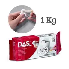 Massa Cerâmica Fria Branca 1Kg DAS Massa Biscuit Escultura Arte Seca Ao Ar