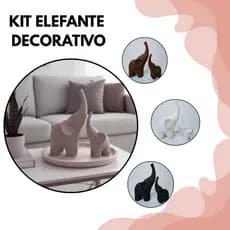 Kit Elefante Decorativo Efeito Croche 2 Unidades Presente Criativo Design Moderno
