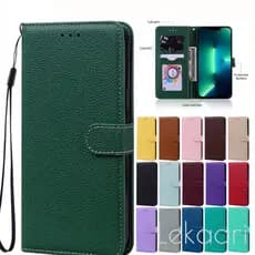 Capa Macia De Couro Flip Para Infinix Hot 60 60i 50 50i 40 40i 30 30i 20i Smart 20 10 9 8 Pro Plus À Prova De Choque Com