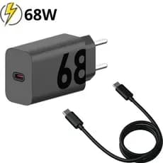 Carregador 68W Tipo C A53 A54 A55 A73 S20 Fe S21 S23 Redmi Note 12 Poco X5 Pro carregador PD (power delivery)