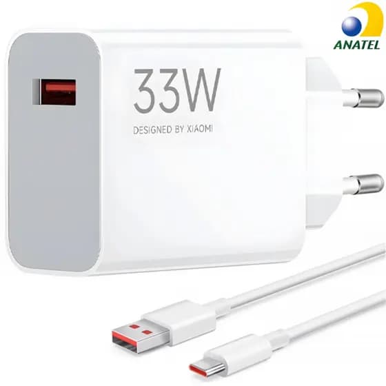 Carregador Turbo 33w Para Xiaomi Redmi Note 12 Poco X3 Pro X4 X5 X6 Poco M3 Pro Poco M4 Pro M3 Mi 9s Carregador Tipo C
