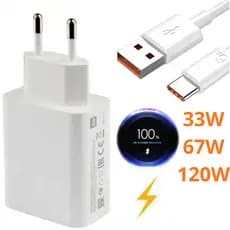 Carregador 33W 67W 120W Para Xiaomi Redmi Note 9 Redmi Note 12 Poco X3 X4 Fonte Usb Carregador rápido Carga turbo Tipo C