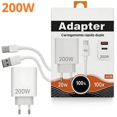 Carregador Turbo Para Xiaomi 200w Carregamento Super Rápido Carregador 200w Tipo C Redmi Note 15 Poco X7