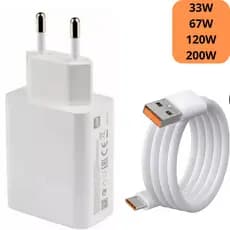 Carregador Turbo para Xiaomi 33W 67W 120W 200W charger cabo resistente tipo-c e carregamento rápido Carga turbo Tipo C