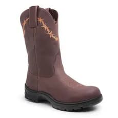 Bota texana de Cano Médio Bota Fazendeiro de Galocha em Couro Bota para andar a cavalo