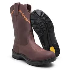 Bota de Trabalho Bota em Cano médio com Sola de borracha