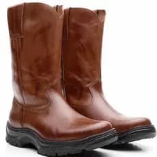 Bota Lisa em couro Bota de Cano Médio em Couro legitimo