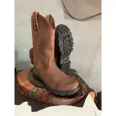Bota De Arame Lisa Sem Bordado Bota de Trabalho em Couro Legitimo