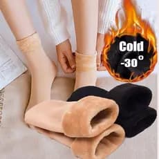 Kit com 6,4,2 pares de meias/meias soquete térmica grossa flanelada fleece inverno frio intenso