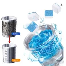 KIT 12 Pastilhas para Limpeza Máquinas de Lavar Roupas Efervescentes Multifuncional