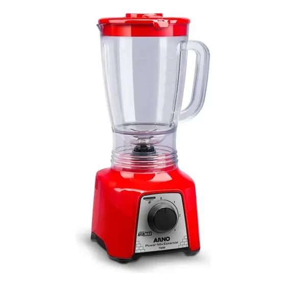 Liquidificador Arno Power Mix 700W LQ18, Vermelho, Jarra de 2,4L, 4 Lâminas , 3 Velocidades, 110V