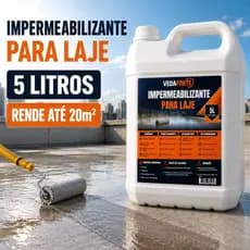 Impermeabilizante para Laje e Telhado Contra Infiltração Veda Forte Rende 5 Litros