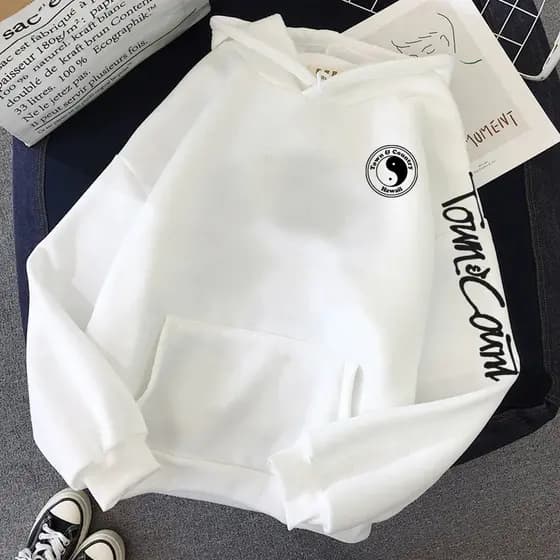 Moletom Premium Cangura Casual Yng Yang Moda Inverno Confortavel Estiloso Basico Unissex Japones