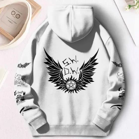 Moletom Canguru Serie Supernatural Sobrenatural Irmãos Winchesters Flanelado Tendencia