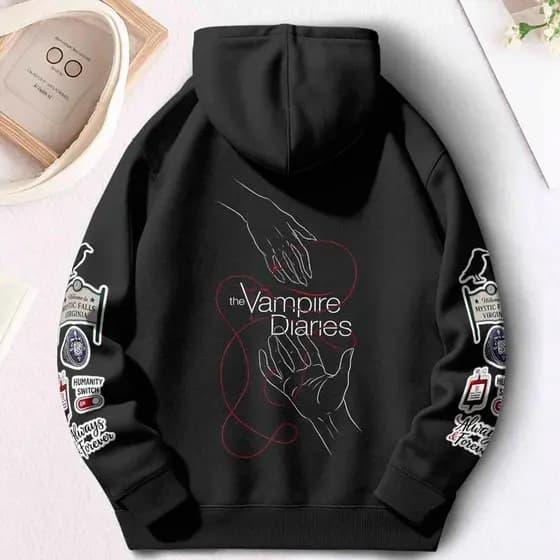 Moletom Canguru Serie The Vampire Diaries Diarios De Um Vampiro Salvatore Mãos TVD