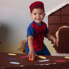 Roupa Infantil Fantasia Festa Aniversário Homem Aranha com Máscara