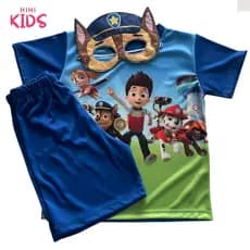 Conjunto Patrulha Canina Infantil com Máscara