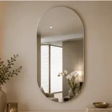 Espelho Decorativo Oval 50x40 Lapidado Para Banheiro Lavabo Quarto Sala Vidro Premium