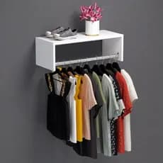 Kit 2 unid. Cabideiro de Parede Closet Arara Branca 100% MDF - Campech