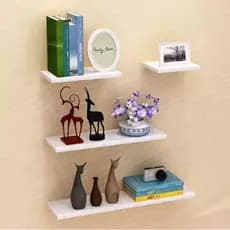 Conjunto de Prateleiras - Combo 20/30/40/50* Mdf Branco Suporte Decoração Sala Quarto Banheiro Escritório
